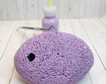 Picky Party. Anxiety Relief Sensory Activity Pumice Stone Kit for Stress Relief. Fully Covered Stone Purple