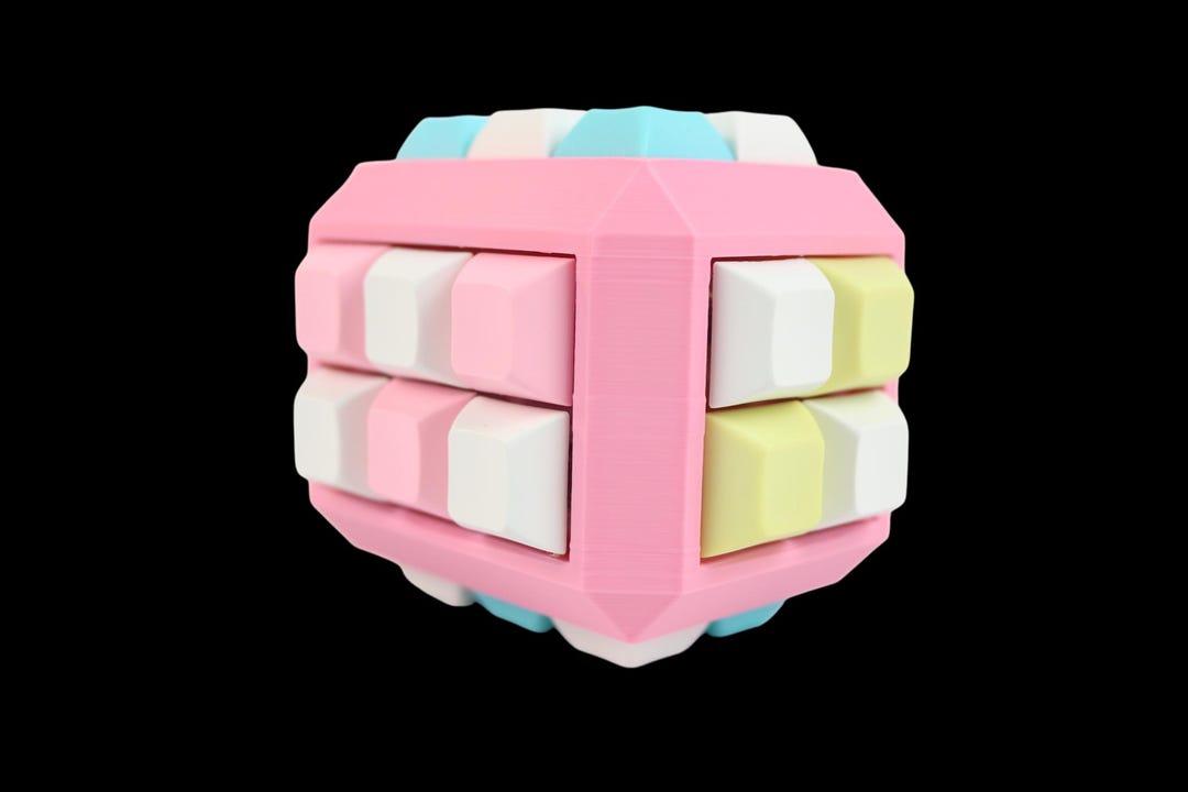 RECTANGLE Cube Fidget 32 Key Caps - Clicky Fidget Pink Frame - Etsy