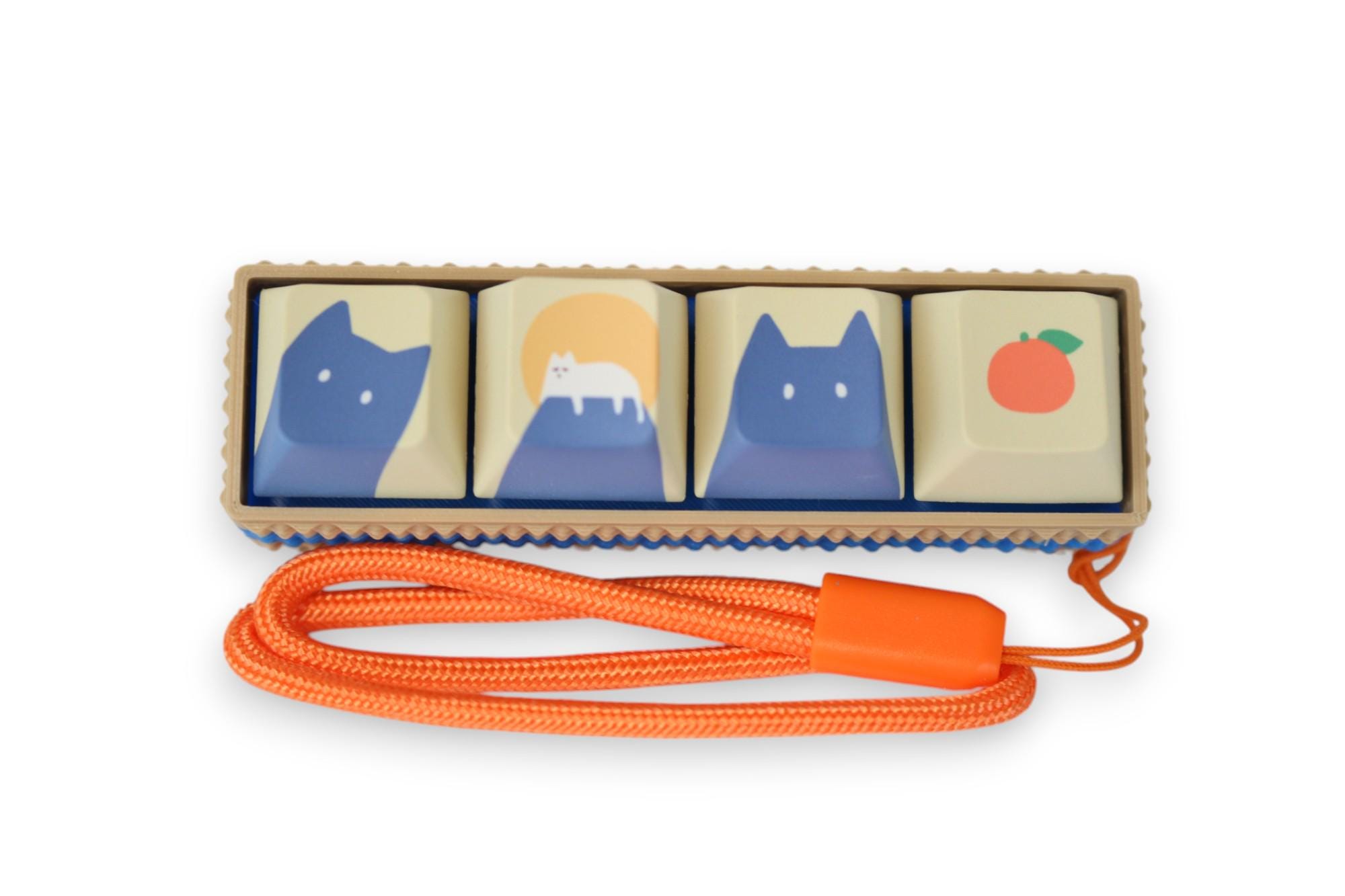 Blue CAT Picky Clicky™ Clicking fidget-textured sides and easy travel fidget toy with sensory feedback design.