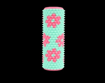 Sensory Stimmy Stick with Soft Spikes – Teal with Pink Flowers, Focus and Grounding Tool