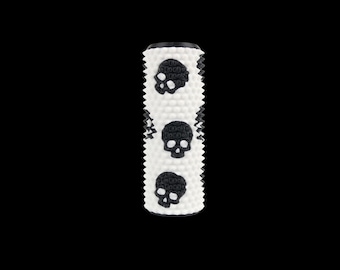 Sensory Stimmy Stick with Soft Spikes –  White with Black Skulls, Focus and Grounding Tool