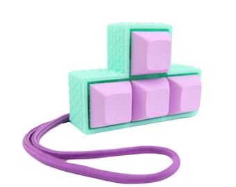 Aqua T-Shaped Picky Clicky™ Clicking fidget with textured sides  Easy travel fidget toy with sensory feedback design.