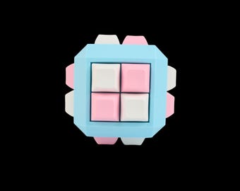 SQUARE Cube Fidget 24 key caps - Clicky Fidget Blue Frame