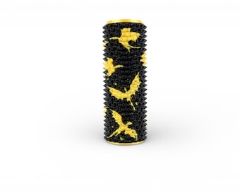 Sensory Stimmy Stick with Soft Spikes – Black with Gold Dragon Design, Focus and Grounding Tool