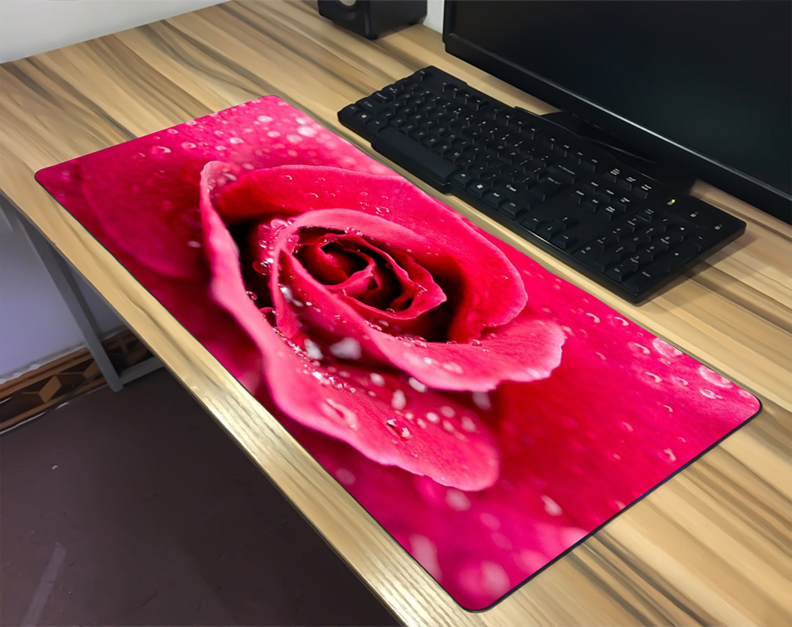 Flower Desk mat Pattern handmade Desk pad Extra Large Desk Etsy