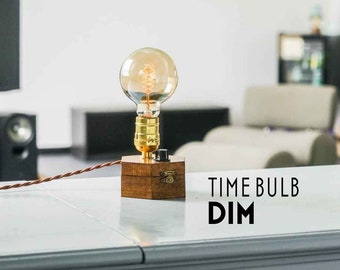 Dimmable Retro Table Lamp TIMEBULB Dim | Bakelite Knob Switch | Gold Edison Bulb | Bedside Nightstand Vintage Industrial Steampunk Home Gift