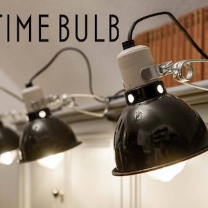 1/2/3 Custom Clamp Lamp Set TIMEBULB | Vintage Industrial Factory Loft Style Shelf Rack Led Lighting Black Shade Kitchen Spotlight Home Gift