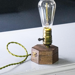 Edison Bulb Table Lamp TimeBulb CAMO | Thanksgiving Decor | Travel Vanlife Camping Retro Army Tactical Portable Lantern | Present Home Gift