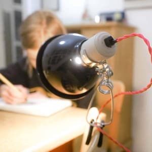 Led HomeOffice Clamp Lamp TIMEBULB | HomeSchooling Start of School | Students Desk Shelf Rack Light | Drilled Fabric Cable | Enrollment Gift