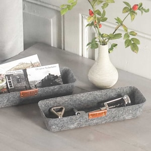 Soft Plate Set Timebulb UTIL | Felt Gadget Organizer Bowl Tray | Mobile Smartphone Glasses Watch Keys Pens Remote | Desk Shelf Drawer | Gift