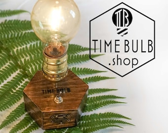 Lampe de table LED sans fil Accu TIMEBULB | recharge sans fil terrasse jardin dîner décoration | Qi Charger vintage Industrial Home Offrez-lui