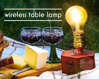 Rechargeable Outdoor Picnic Led Usb Lamp TIMEBULB | Wine Date Cordless Accu Battery | Wireless Charging Home Garden Decor | Qi Charger Gift