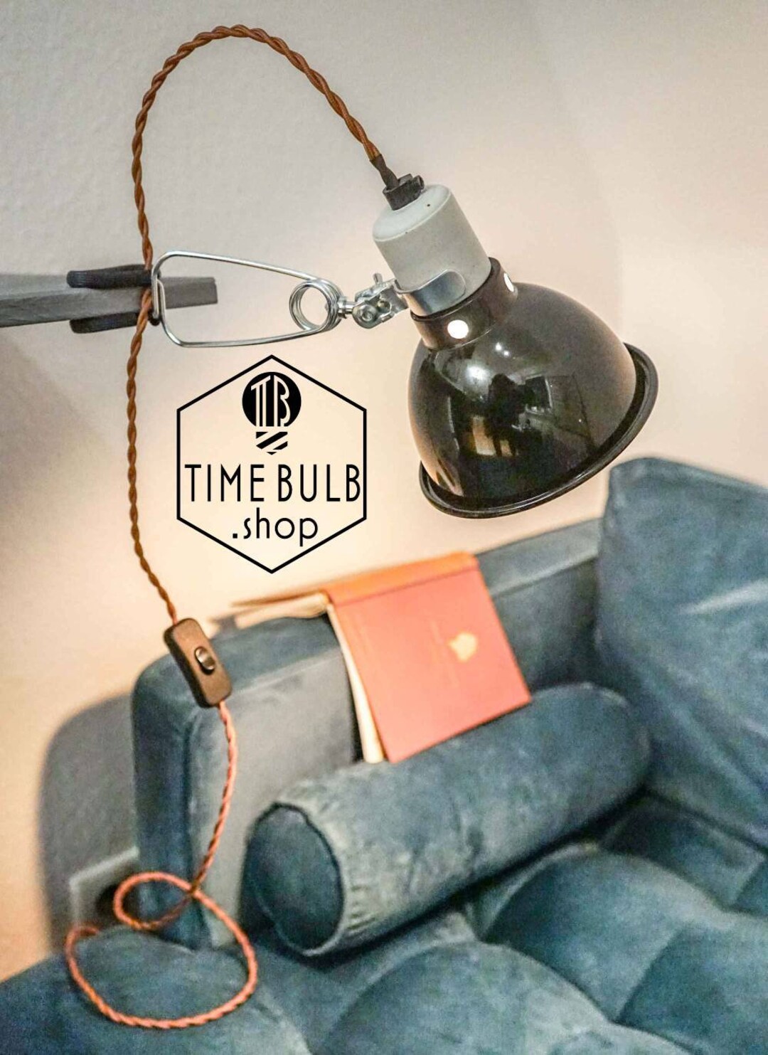 Buy Custom Led Clamp Lamp TIMEBULB Vintage Industrial Reading Spot Mini  Shelf Console Light Emaille Reflector Shade Steampunk Gift for Her Online  in India 