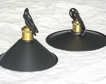 LEDSone Industrielle Deckenleuchte – Retro Metall Lampenschirm, 22x10 Cm, Gold-Schwarz