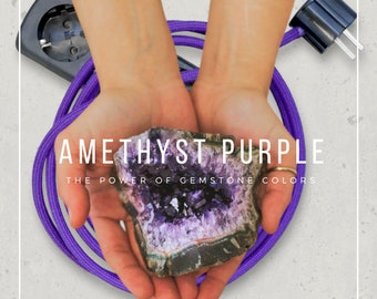 Gemstone Power Strip | Amethyst Topaz Opal Malachite Onyx Garnet Ruby Citrine Obsidian Hematite | Fabric Cable Extension Connector Home Gift