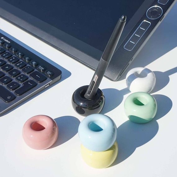 From 5 Euro - Graphic Tablet Pen Stand | 1/3/6 Ipad PC Stylus Holder | School HomeOffice Gadget | Desktop Organizer | Ceramic Porcelain Gift