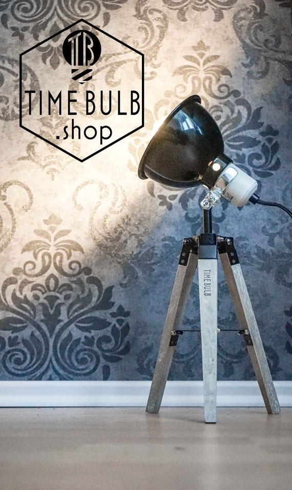 Custom Led Tripod Floor Lamp TIMEBULB | Bedside Nightstand Cloth Cord Spotlight Reading Night Table Loft Home Office Creative Light DIY Gift
