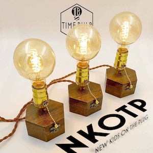 Edison Table Lamp TIMEBULB | Vintage Industrial Home Decoration | Bedside Nightstand Bar Console lighting | Golden Socket Cloth Cord Gift