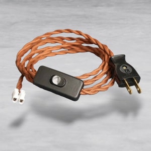 DIY Lamp Repair Kit | Light Pull +Plug +Switch | Fabric Cable Custom Fitted Ready Wired Cloth Cord Bulk Ware Scale Price | Drilled Wires
