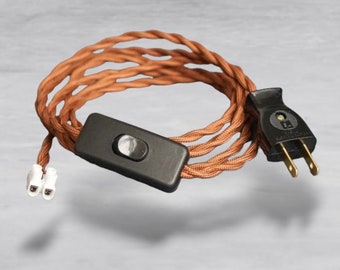 DIY Lamp Repair Kit | Light Pull +Plug +Switch | Fabric Cable Custom Fitted Ready Wired Cloth Cord Bulk Ware Scale Price | Drilled Wires