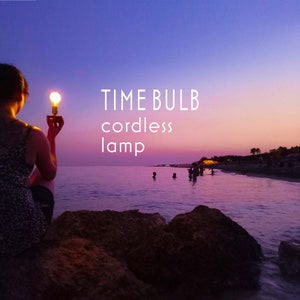 USB Rechargeable Led Cordless Picnic Lamp TIMEBULB | Qi Charging Wireless | Gold Hexagon Hygge Table Garden Terrace Decoration | Beach Gift