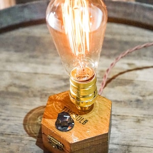 Dimmable Table Lamp TIMEBULB Dim | Bakelite Knob Dimmer Switch | Gold Socket Edison Bulb | Vintage Industrial Steampunk Rustic Home Accessory Gift | Dinner Table Bar Shelf Sideboard Console Lighting