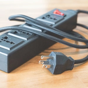 Custom Universal Socket US UK EU | Fabric Cable | Connector Plug C13 IEC320 | International Power Strip | Cloth Cord Extension | Home Gift
