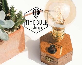 Black Friday Dimmable Edison Lamp TIMEBULB Dim | Bakelite Knob Switch Gold Vintage Industrial Steampunk Bedside Nightstand | Home Decor Gift