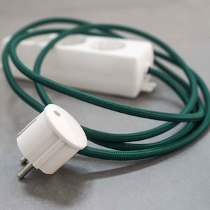 Stoffkabel Custom 3x Steckdose | Textilkabel Steckerleiste | Retro Mehrfachsteckdose | Vintage Verlängerungskabel | Weiß | Bakelit Geschenk