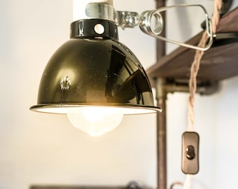 Drilled Hemp Cord Clamp Lamp TIMEBULB Vintage Industrial Led