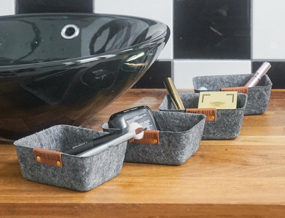 Hygge Soft Plate Set TimeBulb STORE | MakeUp Kit Bath washbasin Basket Felt Tray Storage Gadget Organizer Bowl Phone Glasses Keys Home Gift
