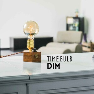 Dimmable Edison Lamp TIMEBULB Dim | Bakelite Knob Switch | Gold Socket E27 Bulb | Vintage Industrial Steampunk | Night Table Home Decor Gift | Dinner Table Bar Shelf Sideboard Console Lighting. Available on Artigiano In Fiera 2024, Milano.
