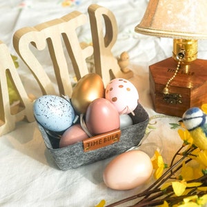 Easter Basket - Hygge Soft Plate Set TimeBulb STORE | Felt Tray Storage Gadget Organizer Bowl Mobile Phone Glasses Keys Remote | Home Gift