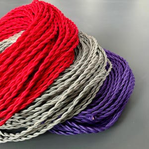 DIY Stoffkabel Textilkabel Lampenkabel | Custom Verkabelung Lampe Reparieren Kit | Lampenschnur Netzkabel | lfm Staffelpreis 2-adrig 0,75mm2
