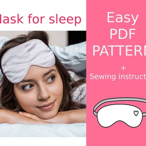 Schlafmaske Schnittmuster, DYI Maske zum Schlafen, Schlafmaske, Schnittmuster PDF, Sofort Download, Einfach PDF Muster, Einfach Schnittmuster