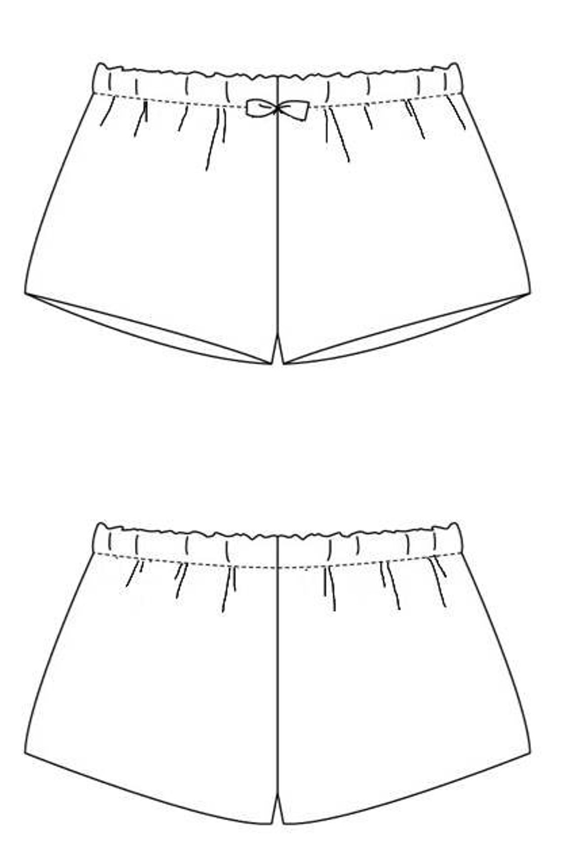 Pattern of Women's Shorts Without Side Seam Pattern of Etsy