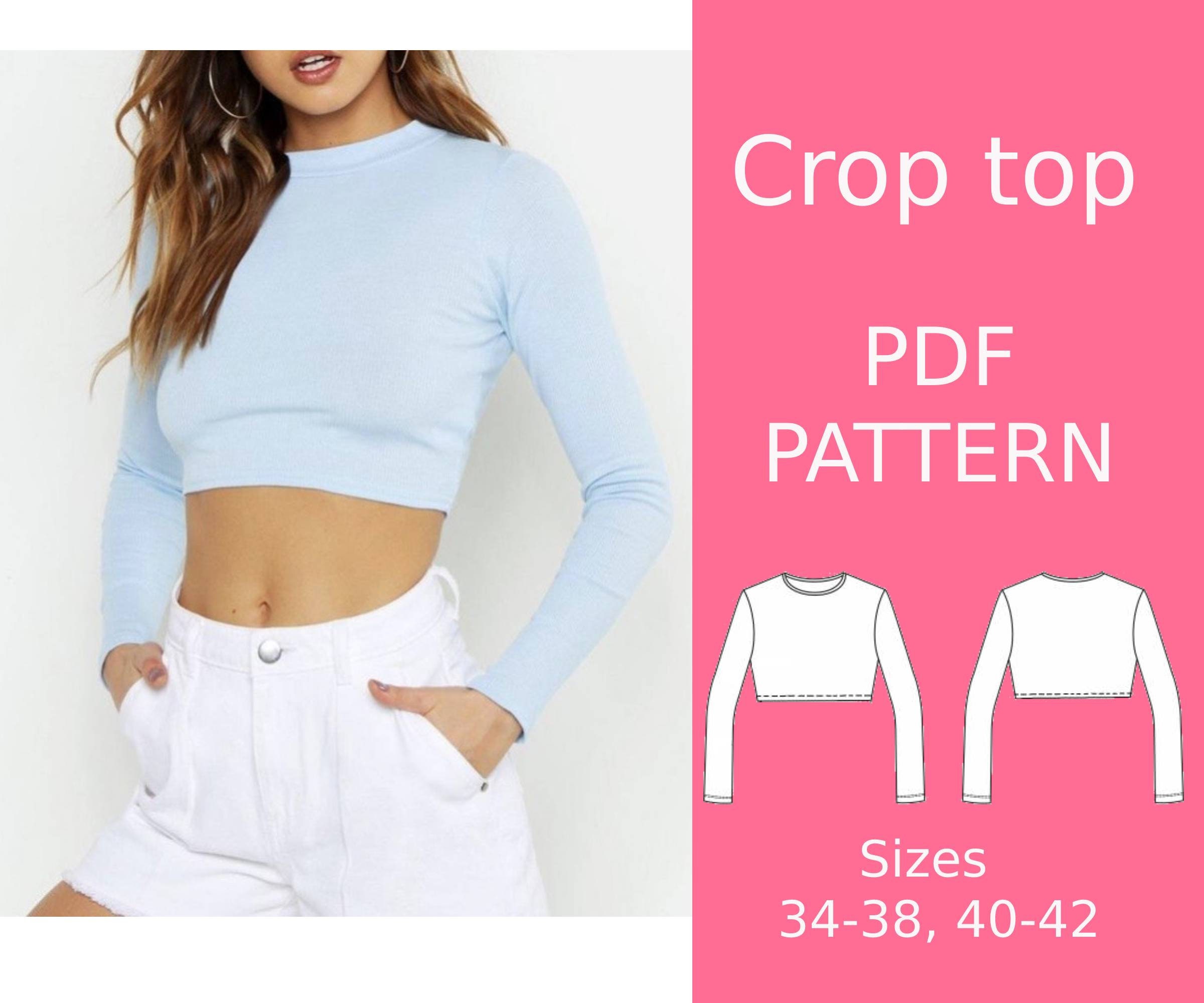 Crop Top Sewing Pattern, Top Pattern, Sewing Patterns, Pdf Pattern, Sewing  Patterns for Women, Easy PDF Pattern, Easy Pattern, Women Pattern -   Canada