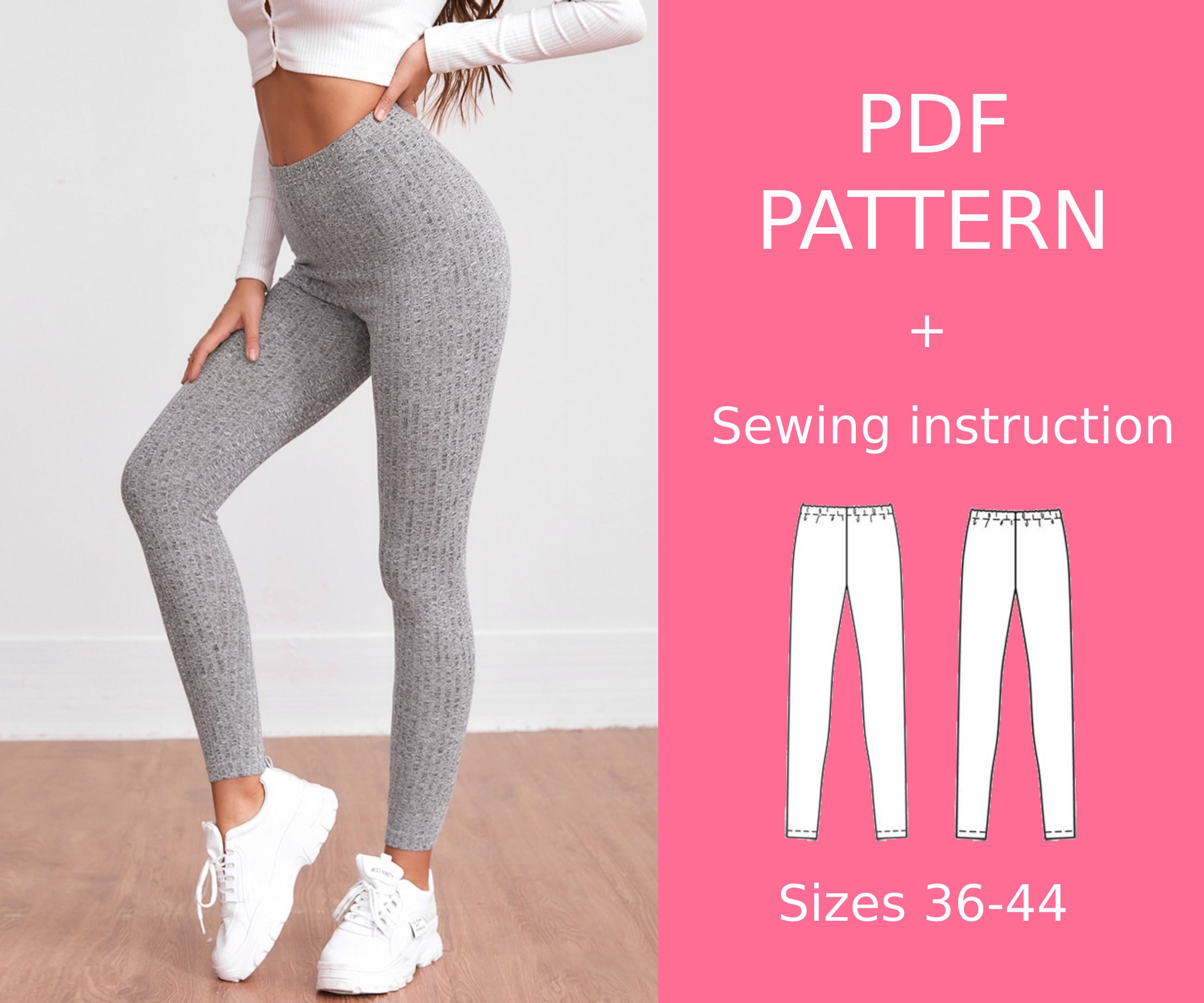 Leggings Pattern, Sewing Patterns, Pdf Pattern, Sewing Patterns for Women,  Pants Pattern PDF, Easy Pattern, Sports Pants, Pattern of Pants 