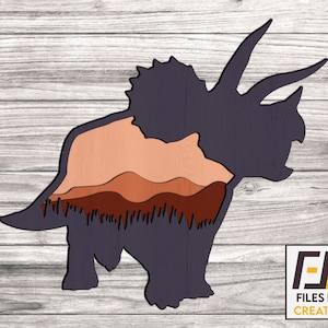 Triceratops laser cut files / laser cut vector model / multi layer wall decor / pdf,ai,svg,eps vector files / instant download /