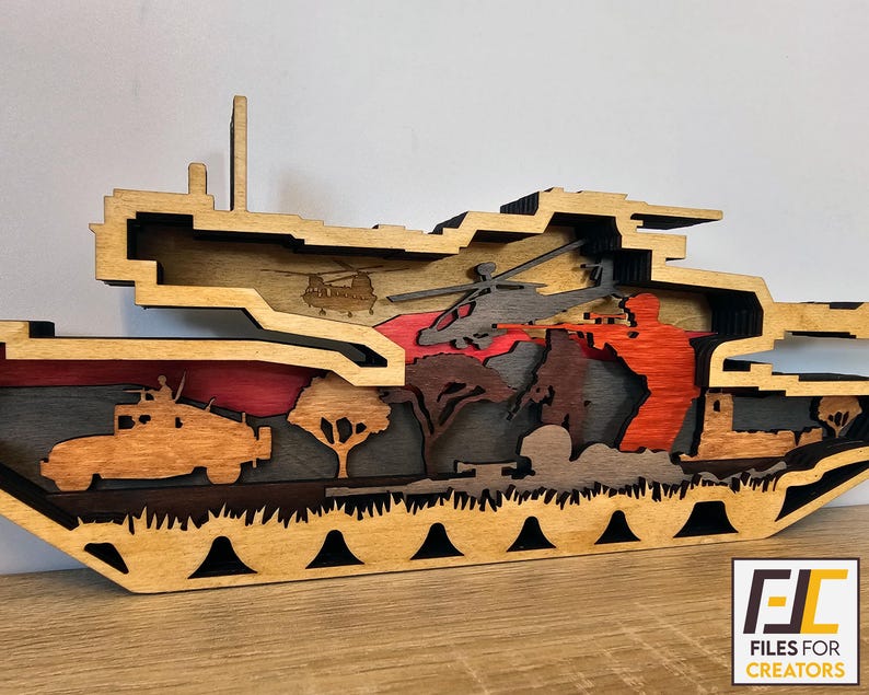 Tank Laser Cut SVG, DXF File - Instant Download for DIY Woodworking ...