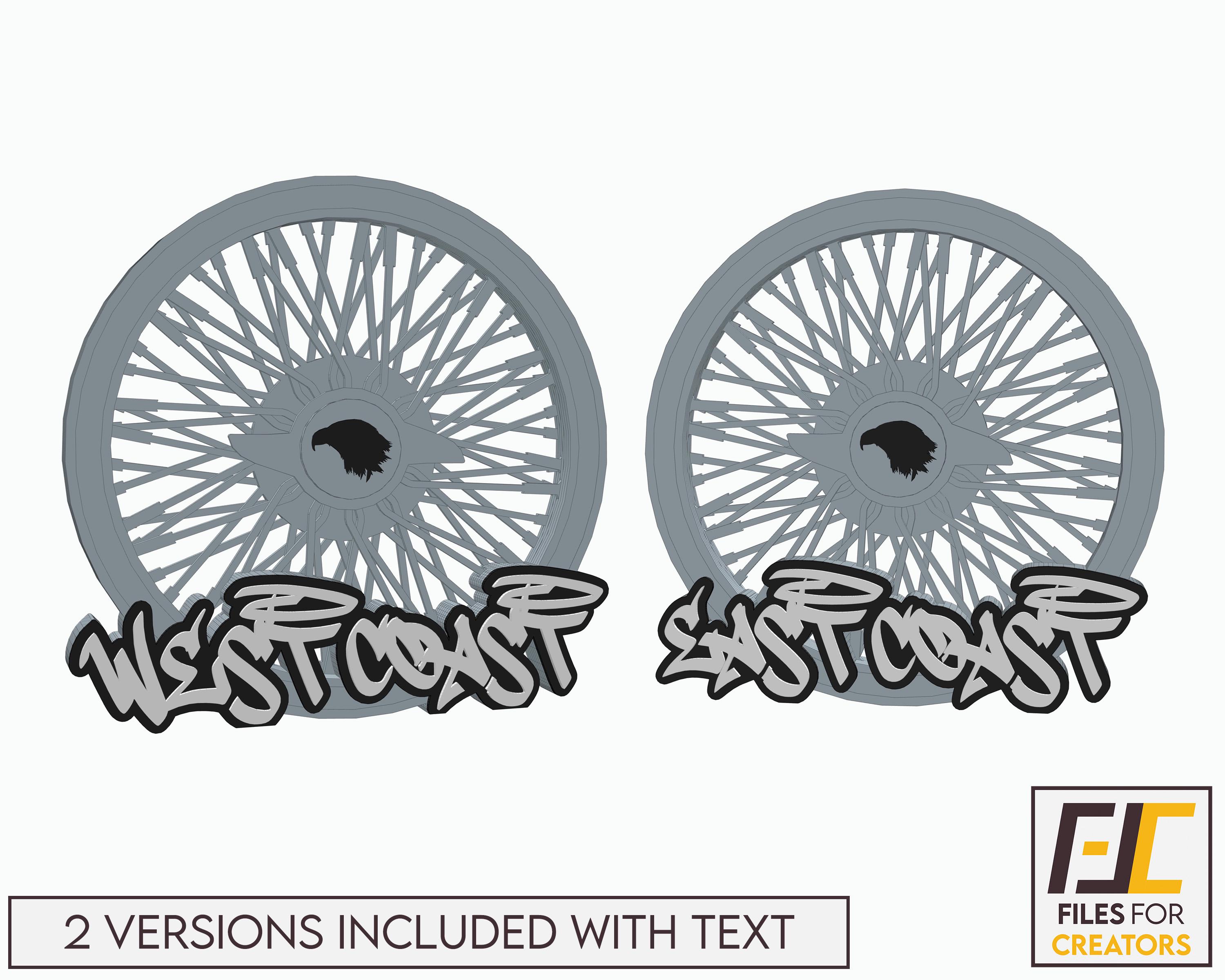 Low Rider Rim Laser Cut File: East Coast, West Coast SVG DXF (digital ...
