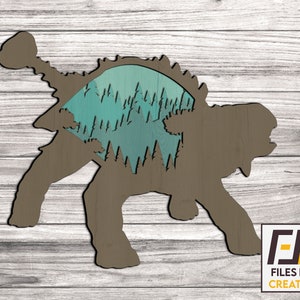 Ankylosaurus laser cut files / laser cut vector model / multi layer wall decor / pdf,ai,svg,eps vector files / instant download /