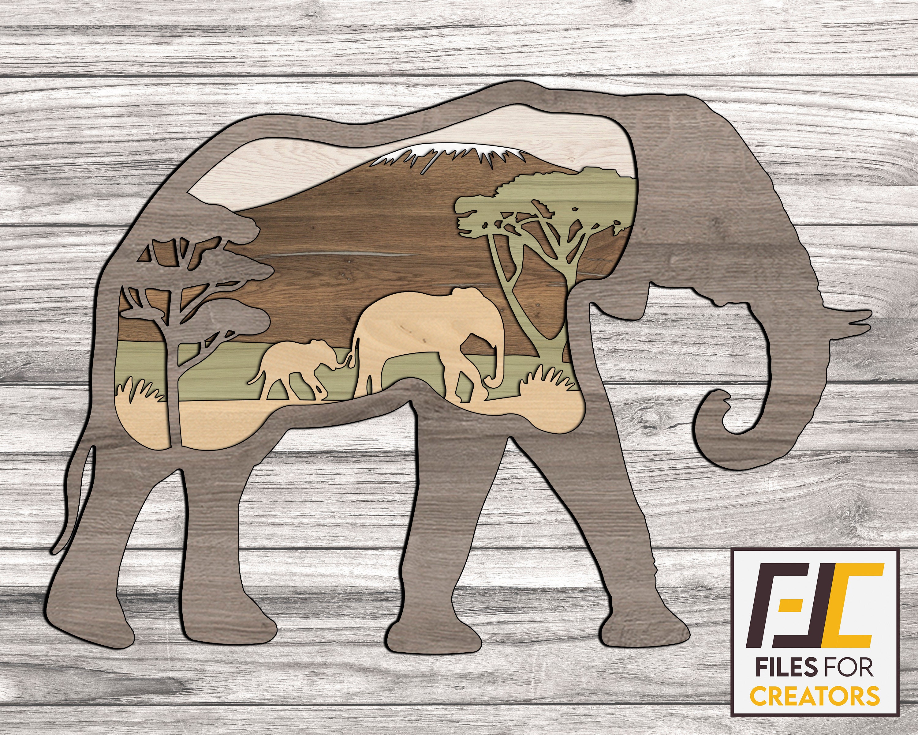 Elephant Laser Cut Svg Dxf Files. Cnc Files for Wood. Etsy Australia