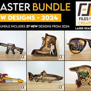 Master Bundle 2024 Archivos de corte láser multicapa para Glowforge y otros láseres