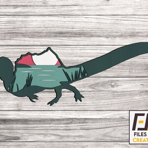 Spinosaurus laser cut files / laser cut vector model / multi layer wall decor / pdf,ai,svg,eps vector files / instant download /