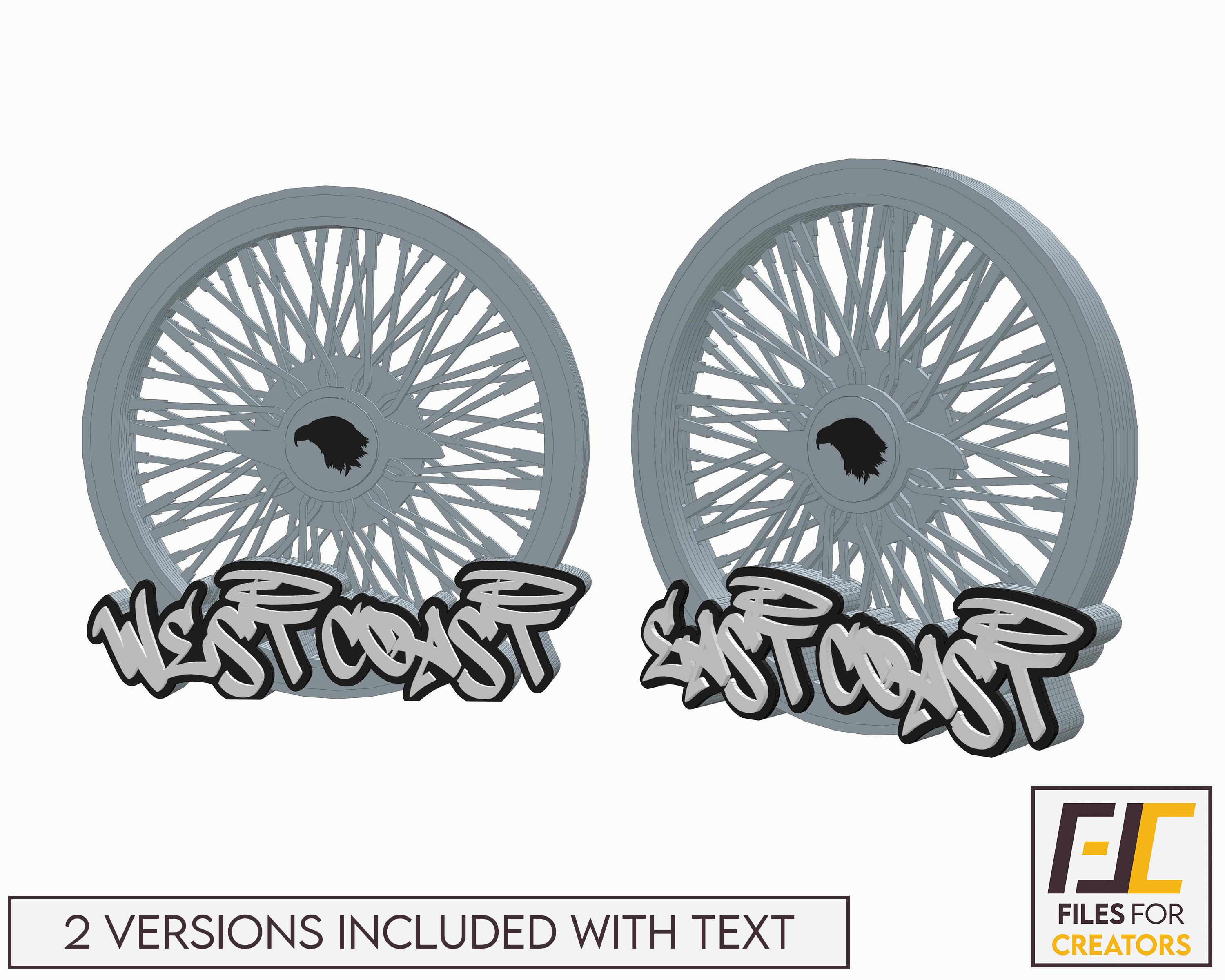 Low Rider Rim Laser Cut File: East Coast, West Coast SVG DXF (digital ...
