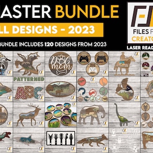 Master Bundle 2023 Archivos de corte láser multicapa para Glowforge y otros láseres
