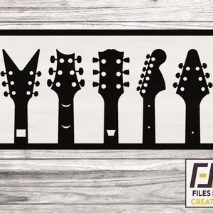 Gitaar lasergesneden, SVG DXF-bestanden. Cnc-bestanden voor hout. kunst aan de muur, stickersjabloon voor cnc-snijden. Vectormodel.