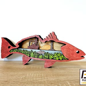 Redfish / Channel Bass laser cut SVG, DXF File - Instant Download for DIY Woodworking Projects and Crafts