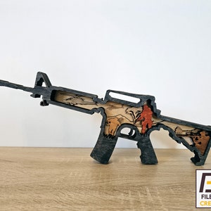 M16 M4 Rifle Laser Cut SVG, arquivo DXF - download instantâneo para projetos e artesanato de marcenaria DIY